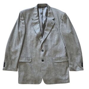 Saks Fifth Avenue Loro Piana Gray‎ Herringbone Blazer 44L Cashmere Sport Coat
